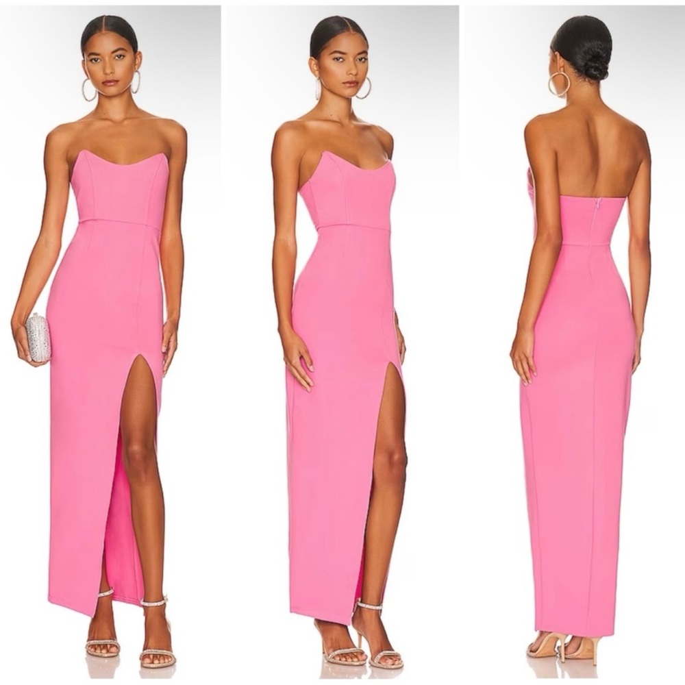 Superdown Ryleigh Strapless Maxi Dress in Pink Size Extra Small